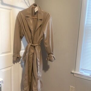 Forever21 belted Oversized beige faux leather trench